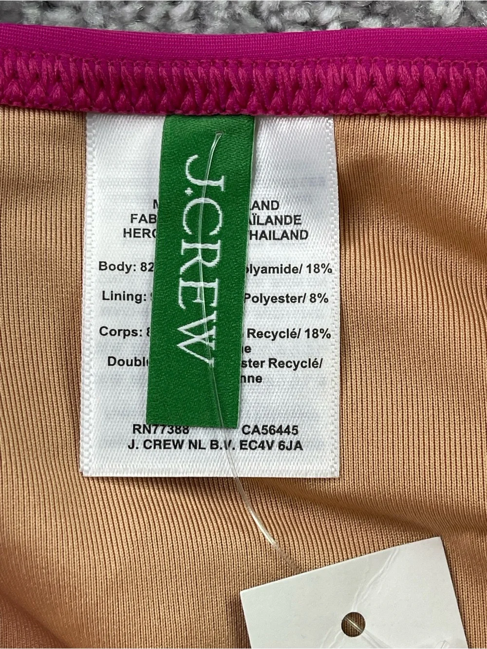 J. Crew Heritage 1989 high-leg bikini bottom Radiant Fuchsia Size Medium